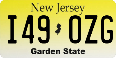 NJ license plate I49OZG