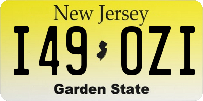 NJ license plate I49OZI
