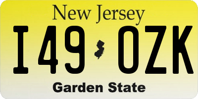 NJ license plate I49OZK