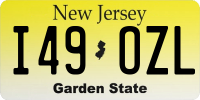 NJ license plate I49OZL