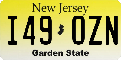 NJ license plate I49OZN