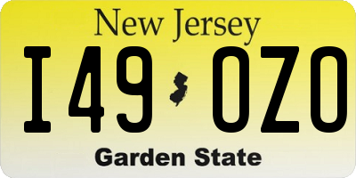 NJ license plate I49OZO
