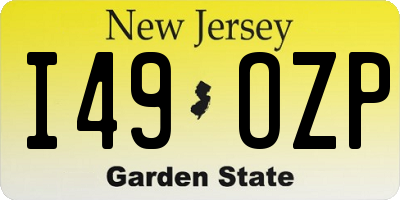 NJ license plate I49OZP