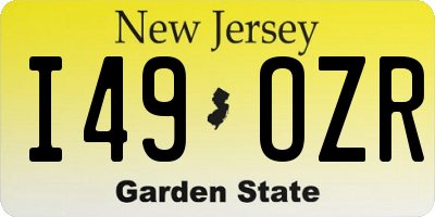 NJ license plate I49OZR