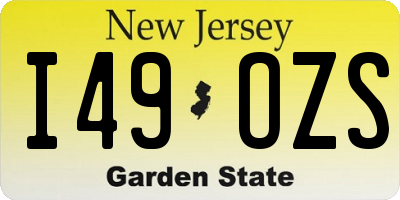 NJ license plate I49OZS