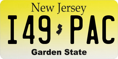 NJ license plate I49PAC
