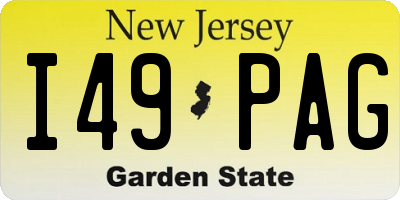 NJ license plate I49PAG
