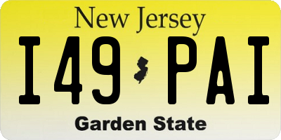 NJ license plate I49PAI