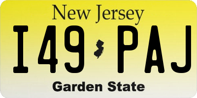 NJ license plate I49PAJ