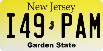 NJ license plate I49PAM
