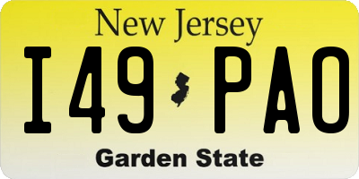 NJ license plate I49PAO