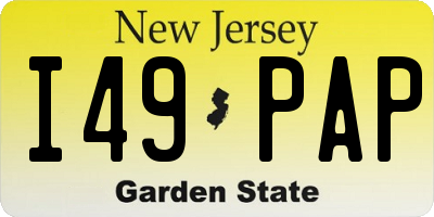NJ license plate I49PAP