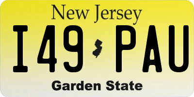 NJ license plate I49PAU
