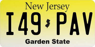 NJ license plate I49PAV