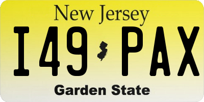 NJ license plate I49PAX