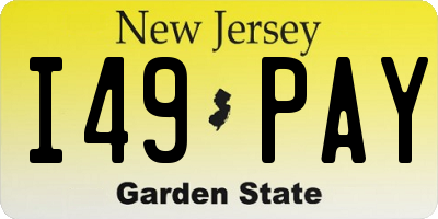 NJ license plate I49PAY