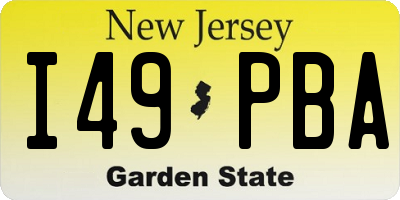 NJ license plate I49PBA