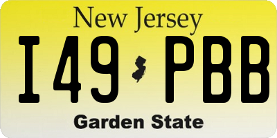 NJ license plate I49PBB