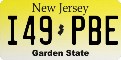 NJ license plate I49PBE