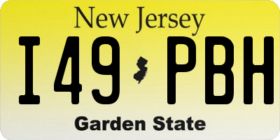 NJ license plate I49PBH