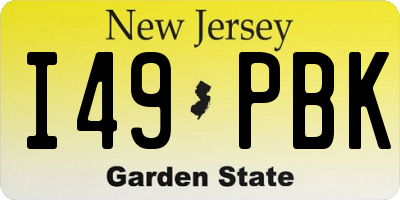 NJ license plate I49PBK