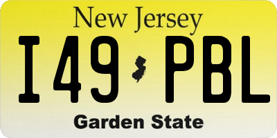 NJ license plate I49PBL