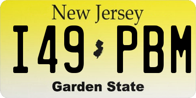 NJ license plate I49PBM