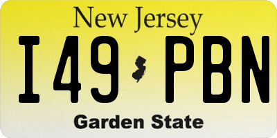 NJ license plate I49PBN