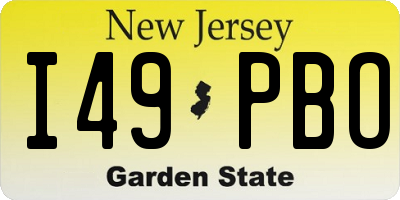 NJ license plate I49PBO