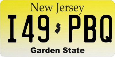 NJ license plate I49PBQ
