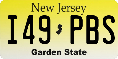 NJ license plate I49PBS