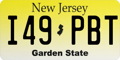 NJ license plate I49PBT