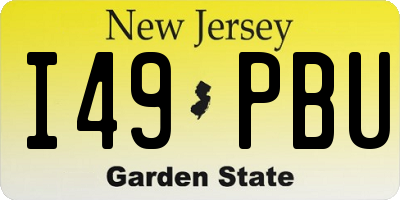 NJ license plate I49PBU