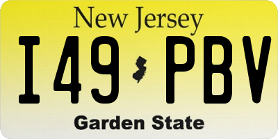NJ license plate I49PBV