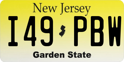 NJ license plate I49PBW
