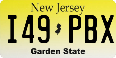 NJ license plate I49PBX