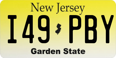 NJ license plate I49PBY