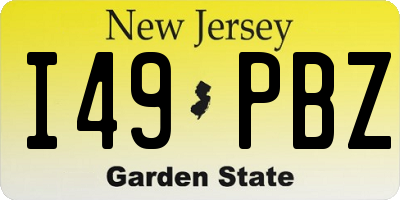 NJ license plate I49PBZ
