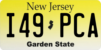 NJ license plate I49PCA