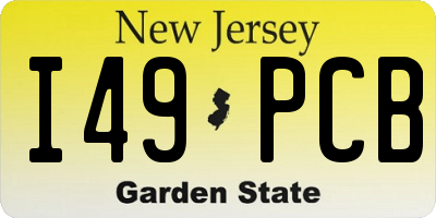 NJ license plate I49PCB