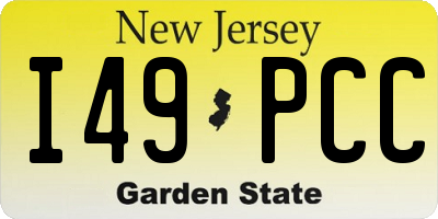 NJ license plate I49PCC