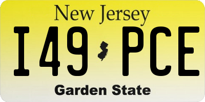 NJ license plate I49PCE
