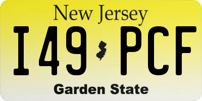 NJ license plate I49PCF