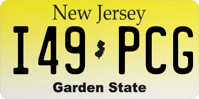 NJ license plate I49PCG