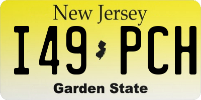 NJ license plate I49PCH