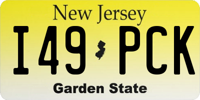 NJ license plate I49PCK