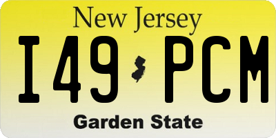 NJ license plate I49PCM