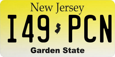 NJ license plate I49PCN