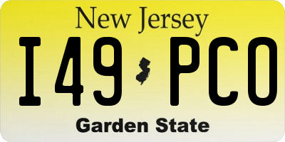 NJ license plate I49PCO