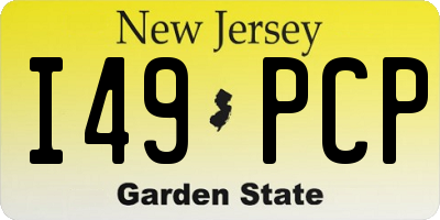 NJ license plate I49PCP